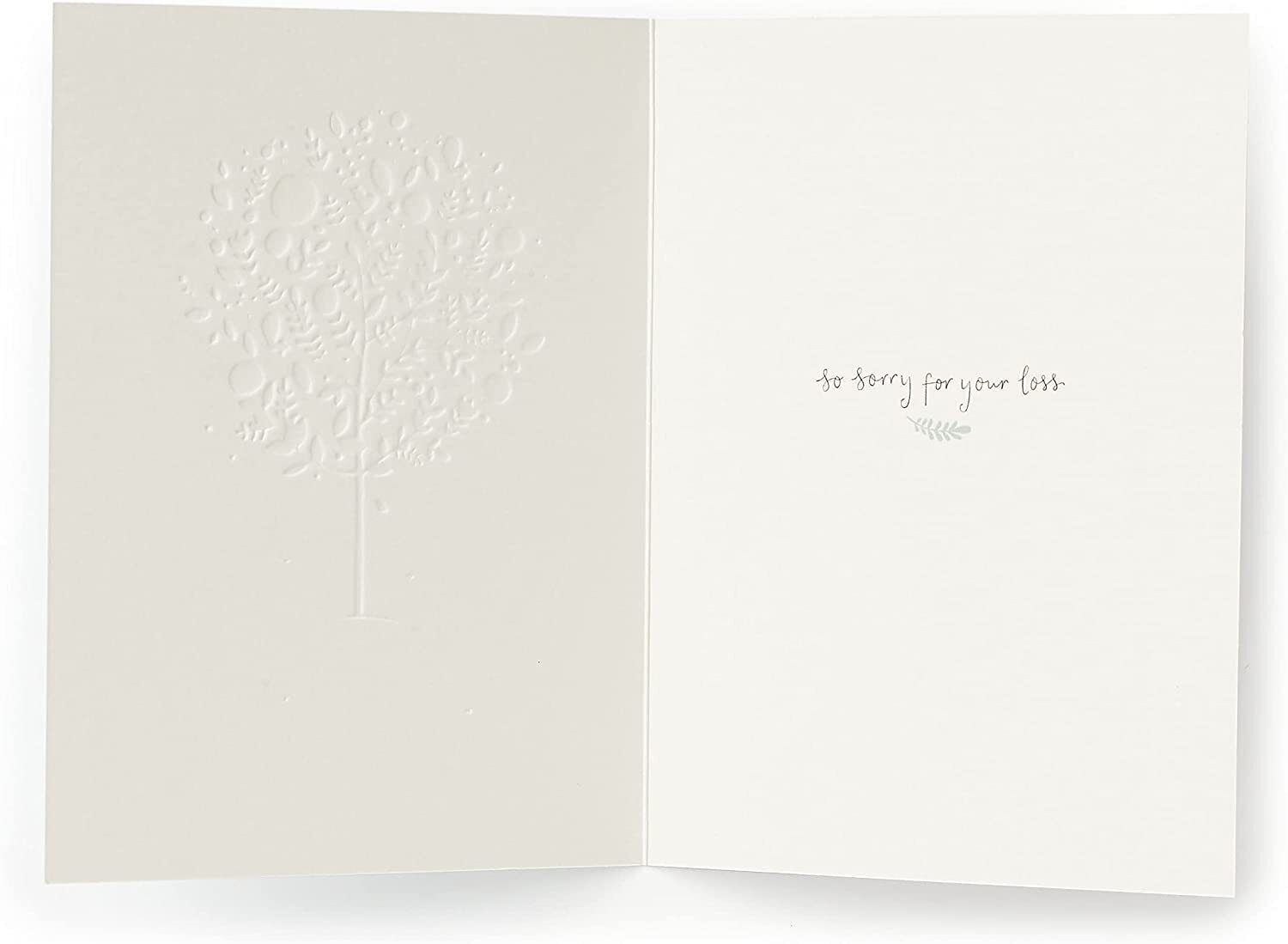 Gentle Sympathy Loss Condolence Card from UK Greetings with soft floral design and heartfelt message for condolences.