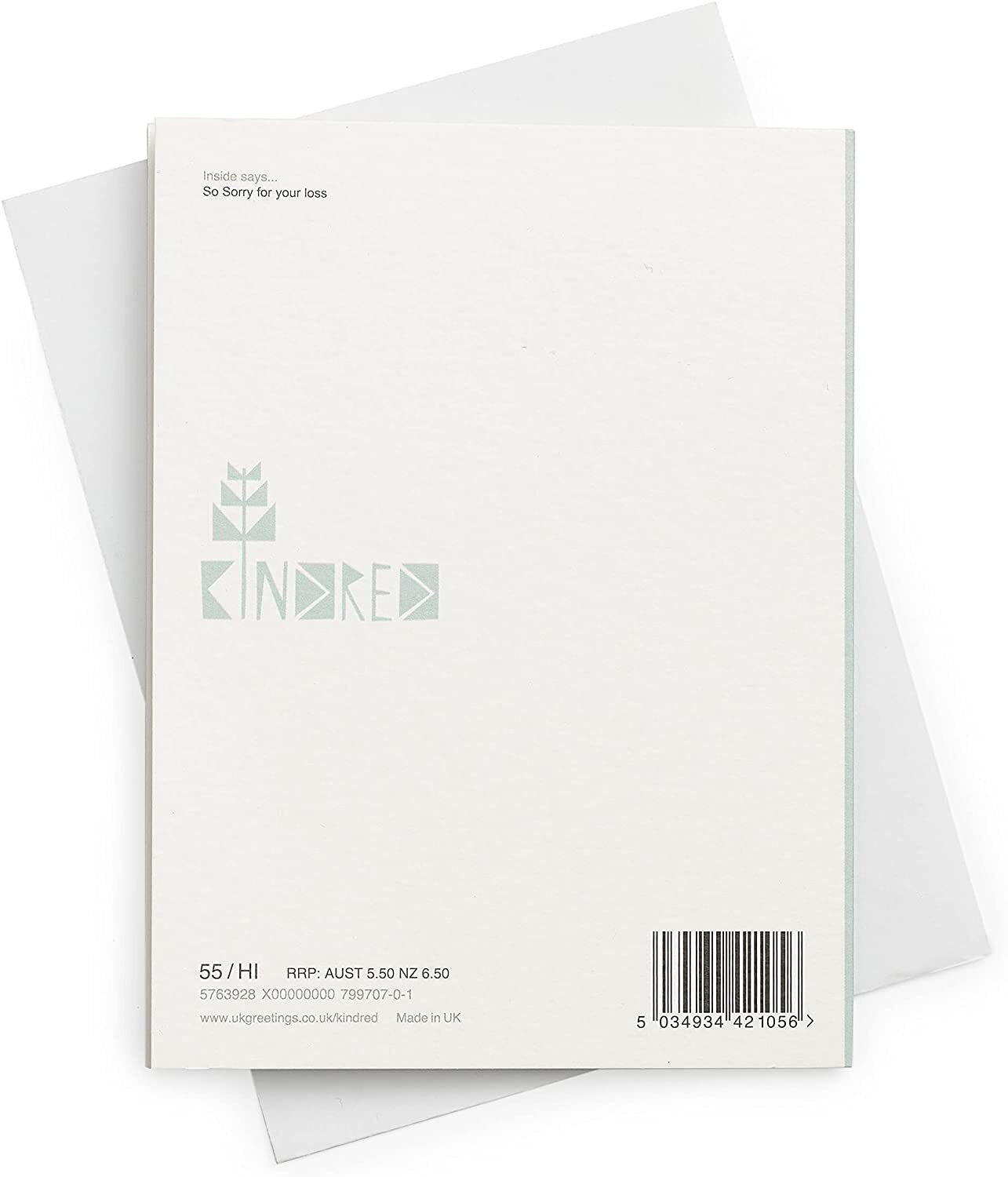 Gentle Sympathy Loss condolence greeting card by UK Greetings, featuring respectful floral design and heartfelt message.