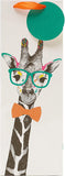 Giraffe design gift bag featuring greeting card with playful giraffe illustration, ideal for special occasions.