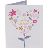 Gold-embellished greeting card with a floral heart design, perfect for a girlfriend's birthday from UK Greetings.