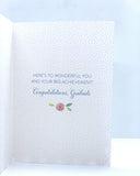 Glitter diamante girl graduation greeting card with colorful designs and celebratory message, suitable for graduation celebrations.