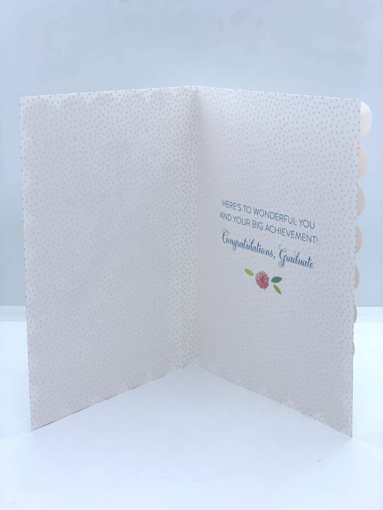 Sparkly glitter diamante girl graduation greeting card from UK Greetings with colorful design and celebratory message.
