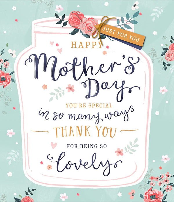 Gold foil Happy Mother's Day love greeting card with floral design from UK Greetings.