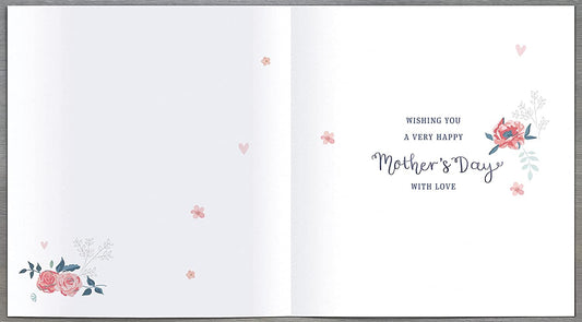 Gold foil Happy Mother’s Day love greeting card with floral design by UK Greetings, featuring elegant lettering and decorative accents.