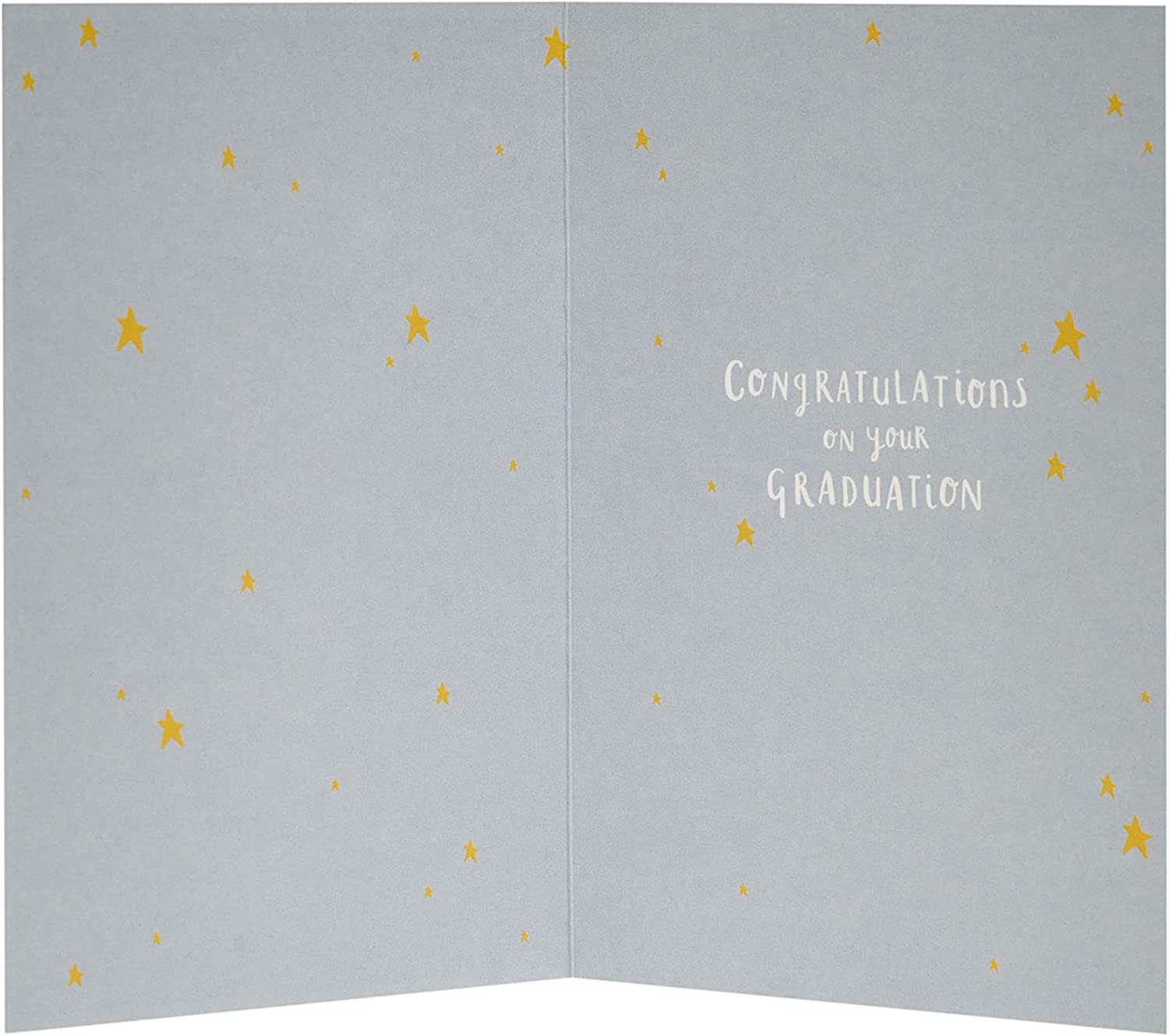 Gold foil owl graduation greeting card with triumph design by UK Greetings, featuring detailed owl illustration and celebratory elements.