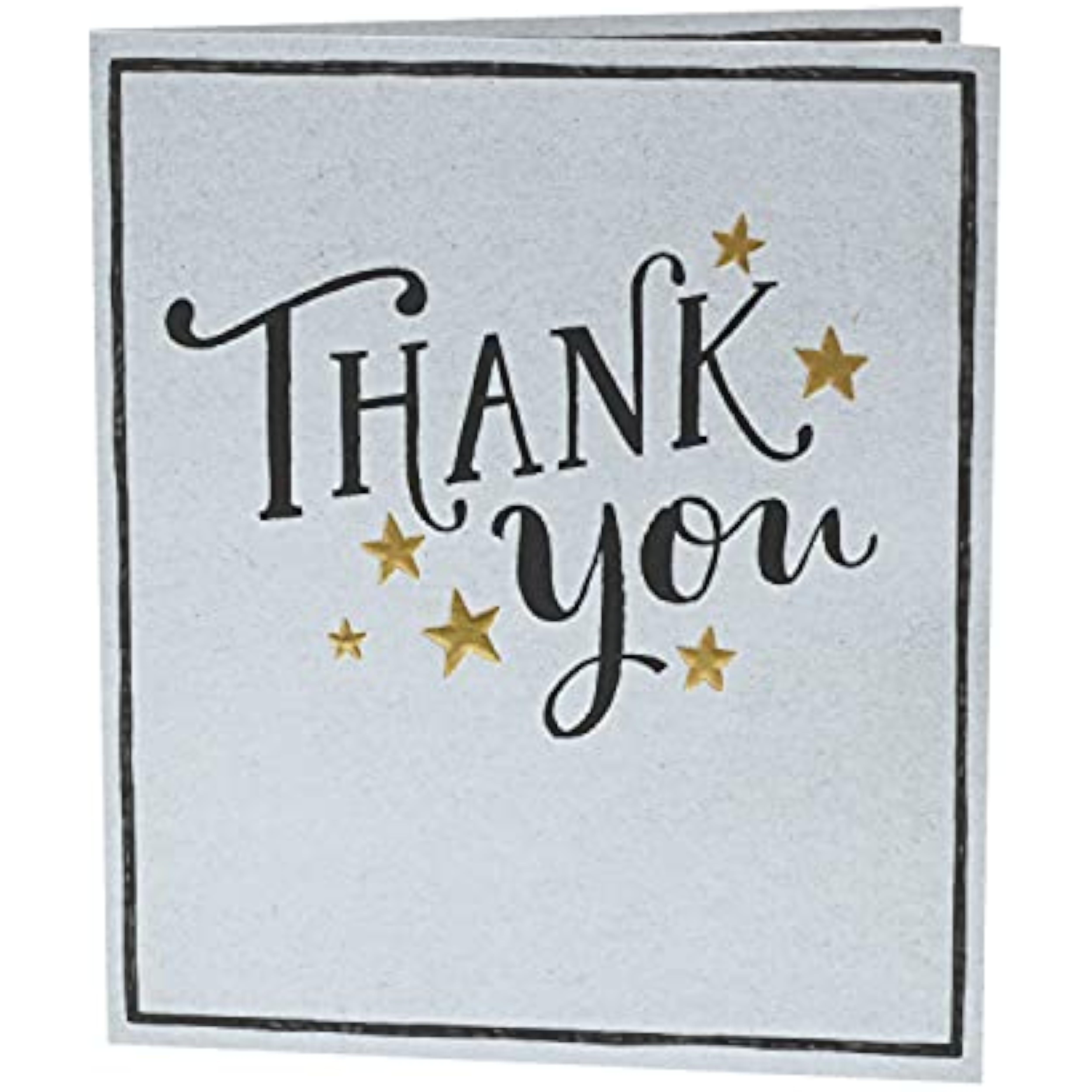 Gold Stars Thank You Card from UK Greetings, a cheerful greeting card with gold star accents and "Very Much Thank You" message.