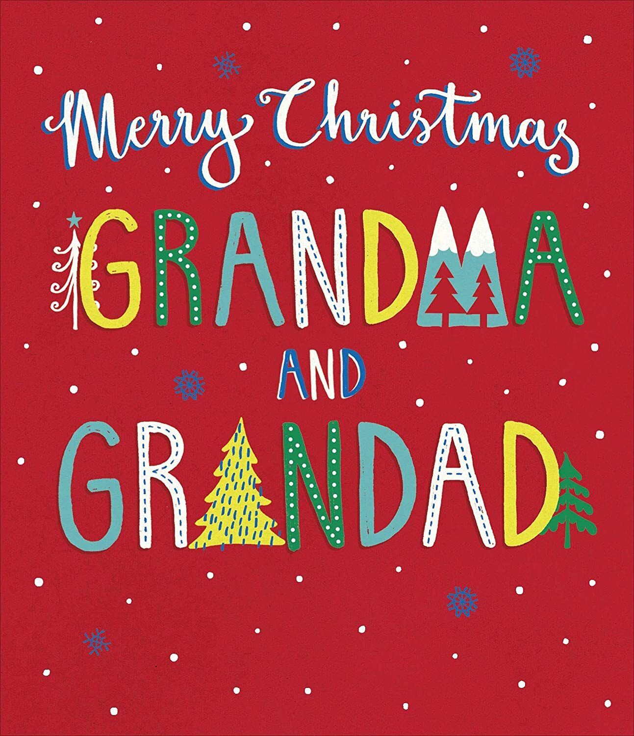 Decorative Christmas greeting card for grandparents with foil accents and heartfelt verse, UK Greetings holiday card featuring festive design.