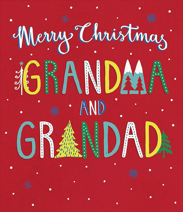 Decorative Christmas greeting card for grandparents with foil accents and heartfelt verse, UK Greetings holiday card featuring festive design.