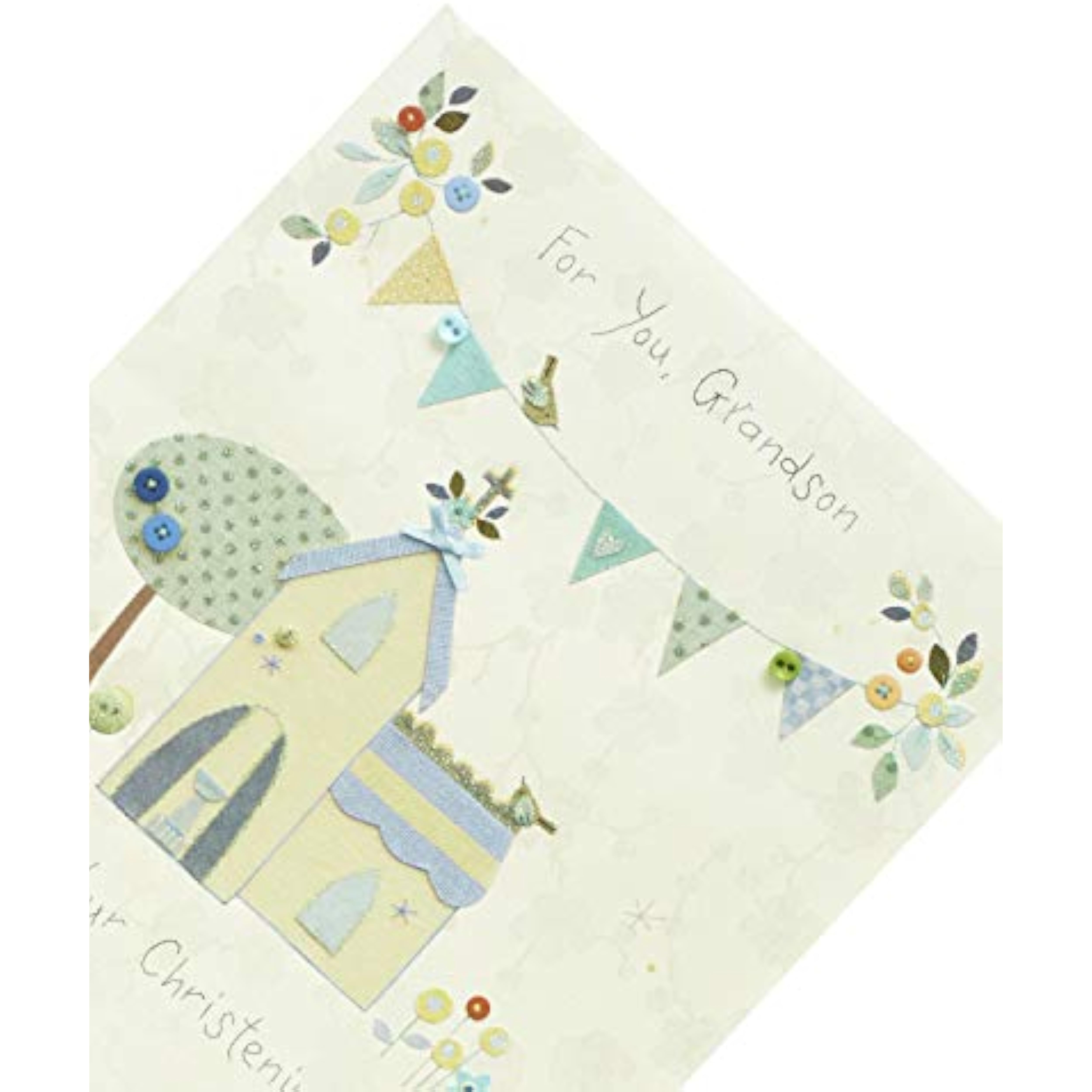 Grandson Christening Day greeting card from UK Greetings, featuring a heartfelt design suitable for celebrating his special day.