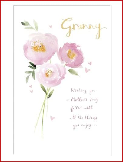 Granny Mother's Day greeting card from UK Greetings featuring heartfelt message and floral design.
