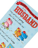Funny Grumpy Husband Father's Day greeting card from UK Greetings, featuring humorous husband illustration and festive design.