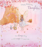 Colorful Happy Birthday Daughter Fairy greeting card by UK Greetings with whimsical spellbound fairy design and vibrant birthday message.