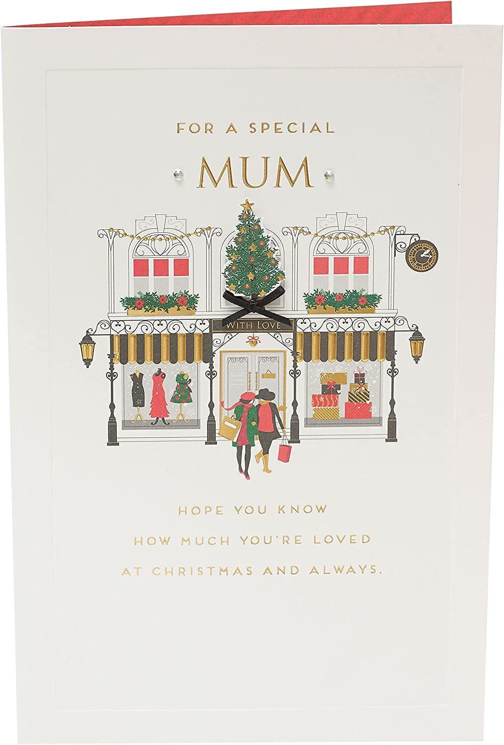 Heartfelt Christmas greeting card for mum from UK Greetings, featuring festive design and warm holiday wishes.