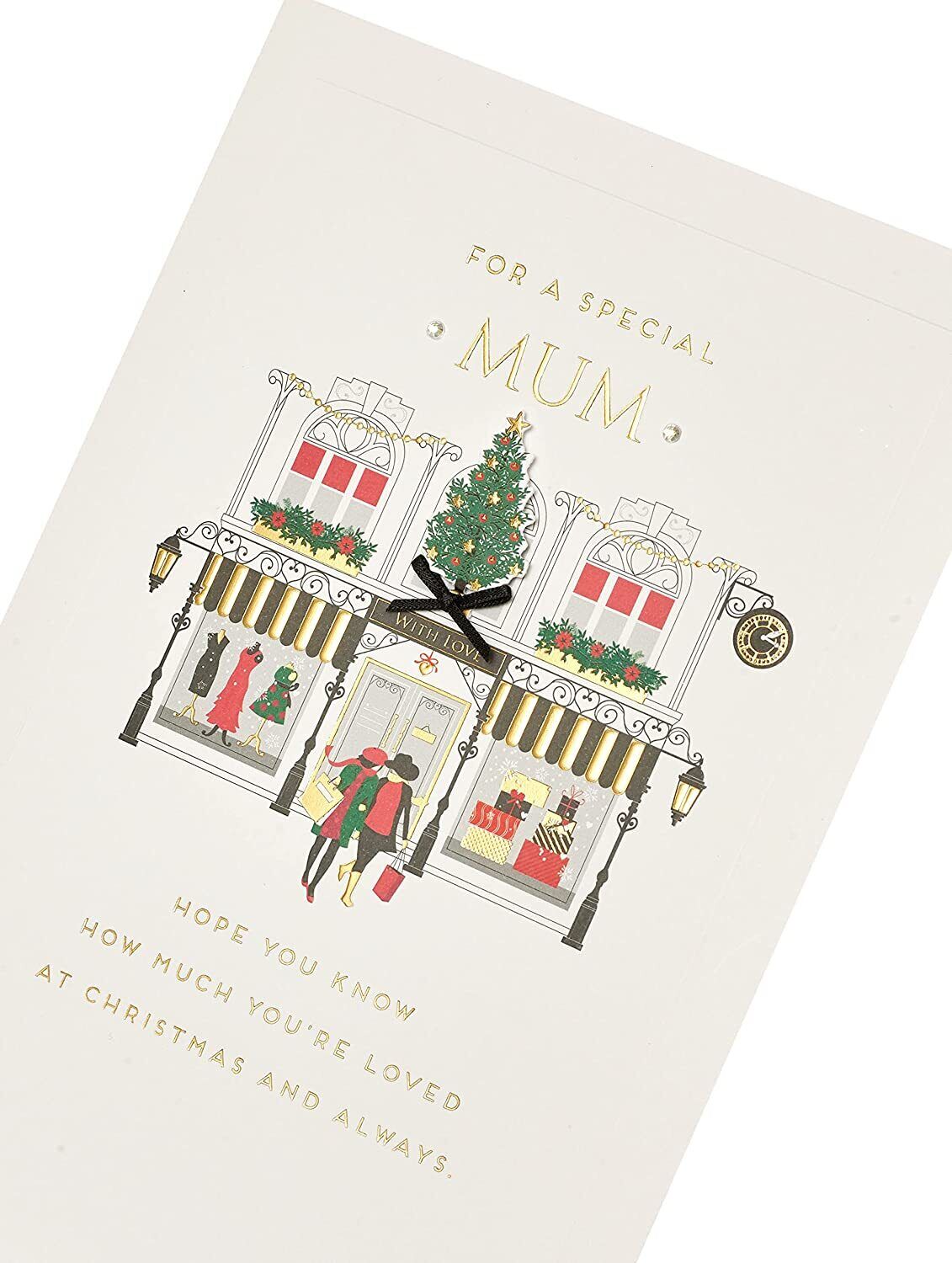 Heartfelt Christmas greeting card for mum with festive holiday design and warm love message from UK Greetings.
