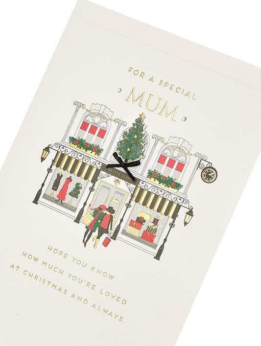 Heartfelt Christmas greeting card for mum with festive holiday design and warm love message from UK Greetings.