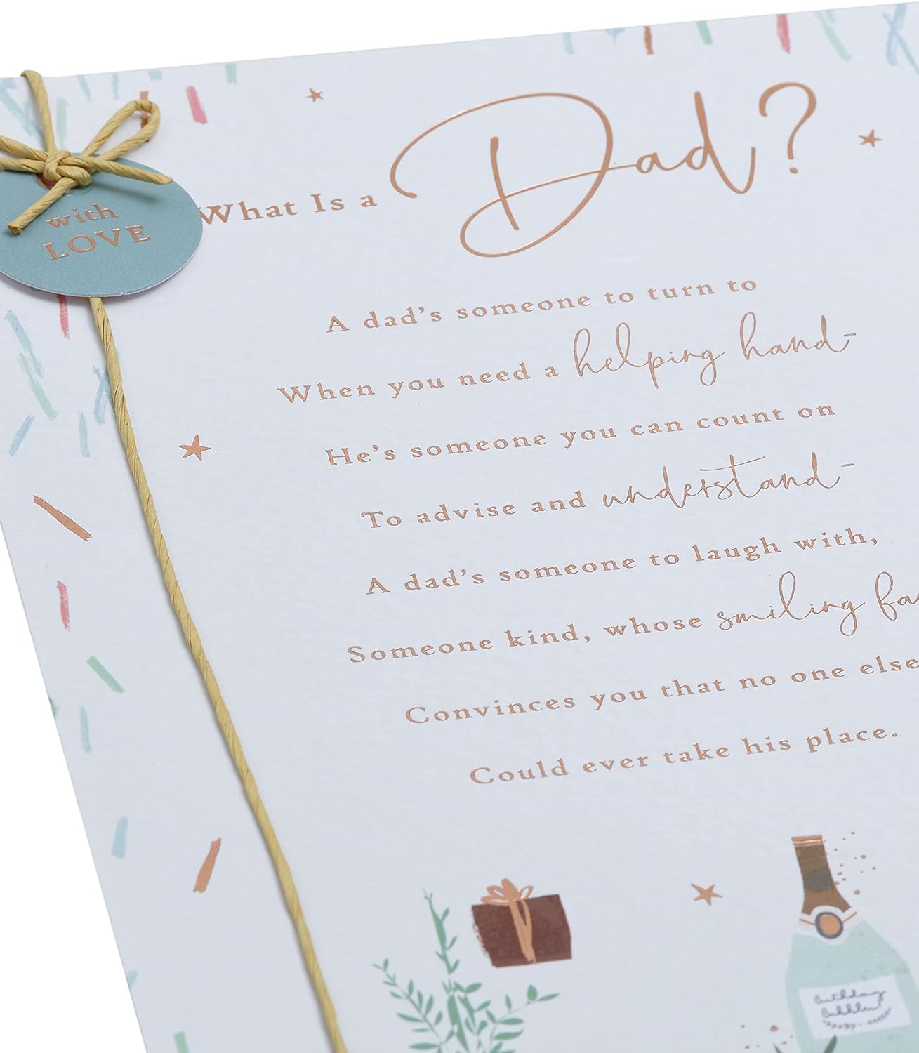 Heartfelt Dad Father's Day greeting card from UK Greetings, featuring a heartfelt message and festive design.