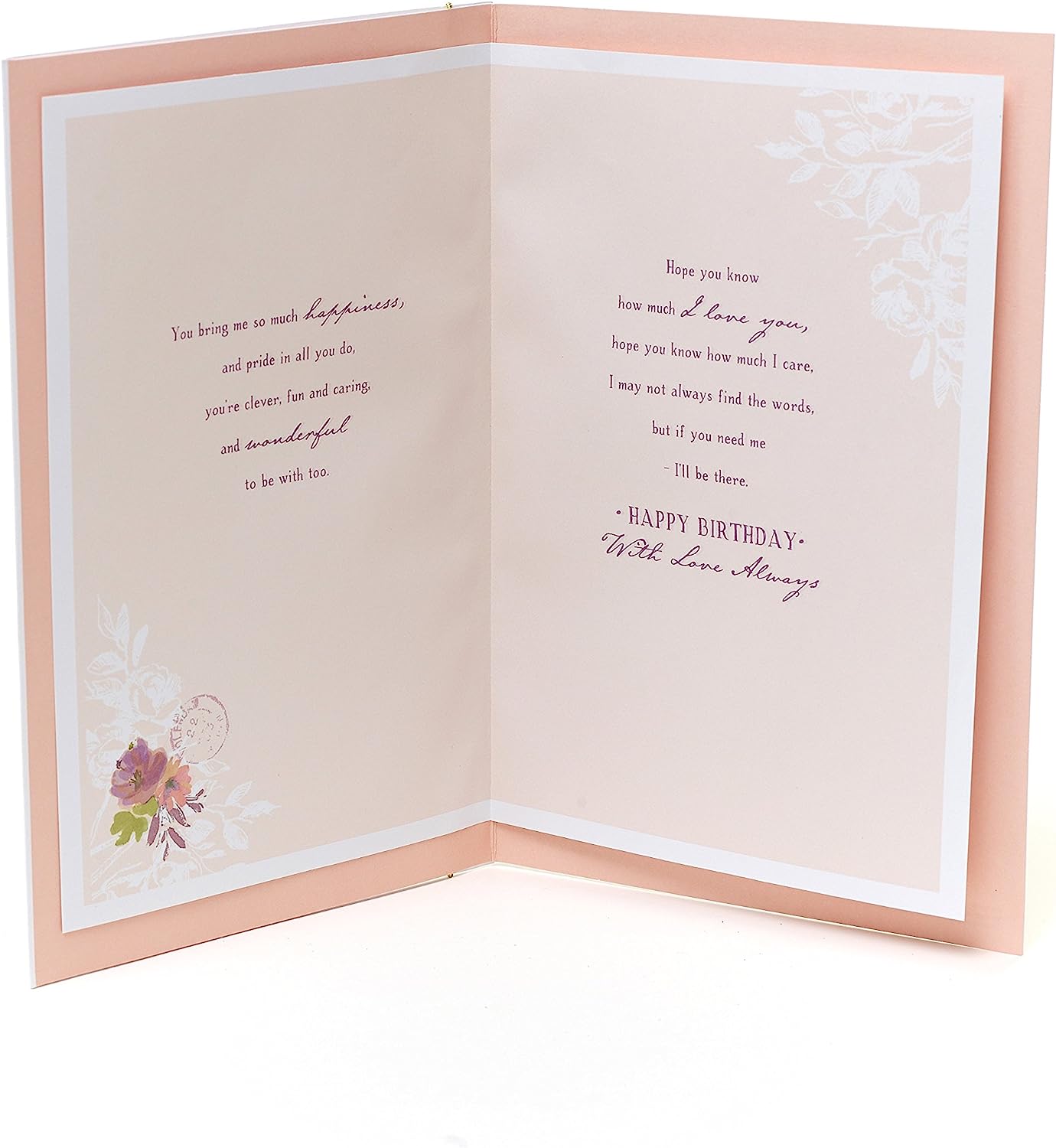 Heartfelt Daughter birthday greeting card from UK Greetings with a heartfelt verse and colorful floral design.