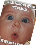 Funny baby meme birthday greeting card by UK Greetings featuring humorous baby illustration for celebrating birthdays.