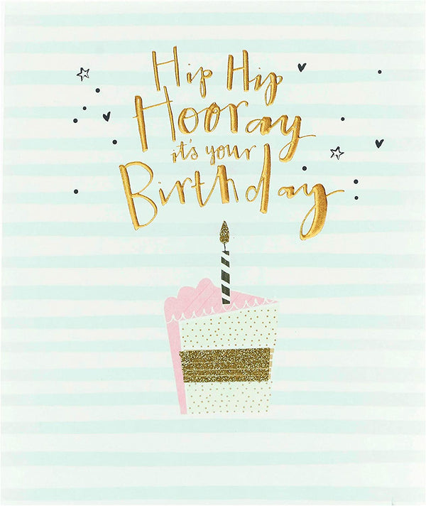 Colorful Hip Hip Hooray Friend birthday greeting card from UK Greetings with cheerful design and festive message.