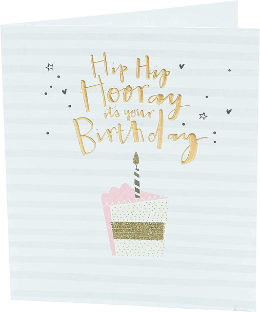Colorful Hip Hip Hooray Friend birthday greeting card from UK Greetings, featuring cheerful design and celebratory message.