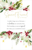 Holly & Ivy Christmas greeting card for a special friend by UK Greetings, featuring festive holiday design and heartfelt message.