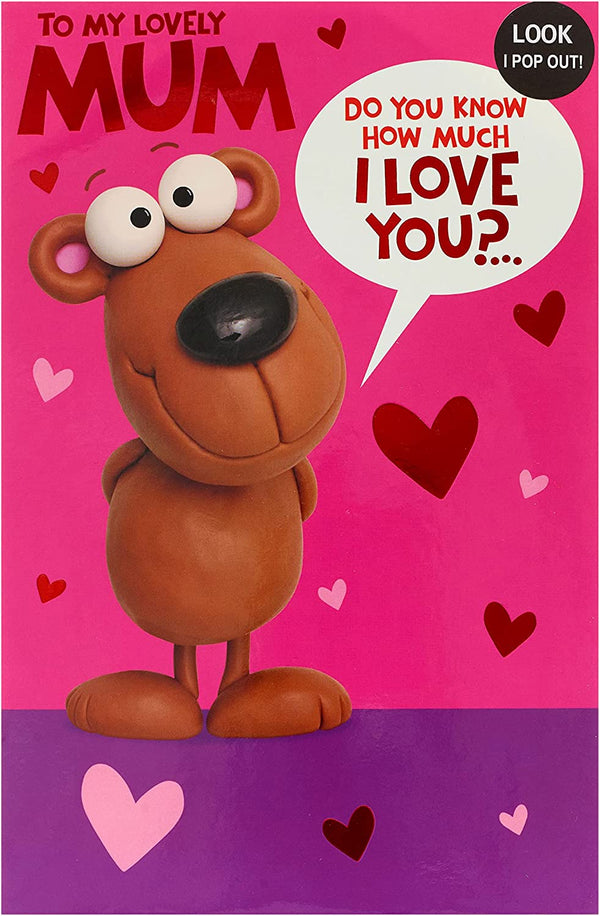 UK Greetings hugging arms mum birthday greeting card with heartfelt message and colorful design for special occasions