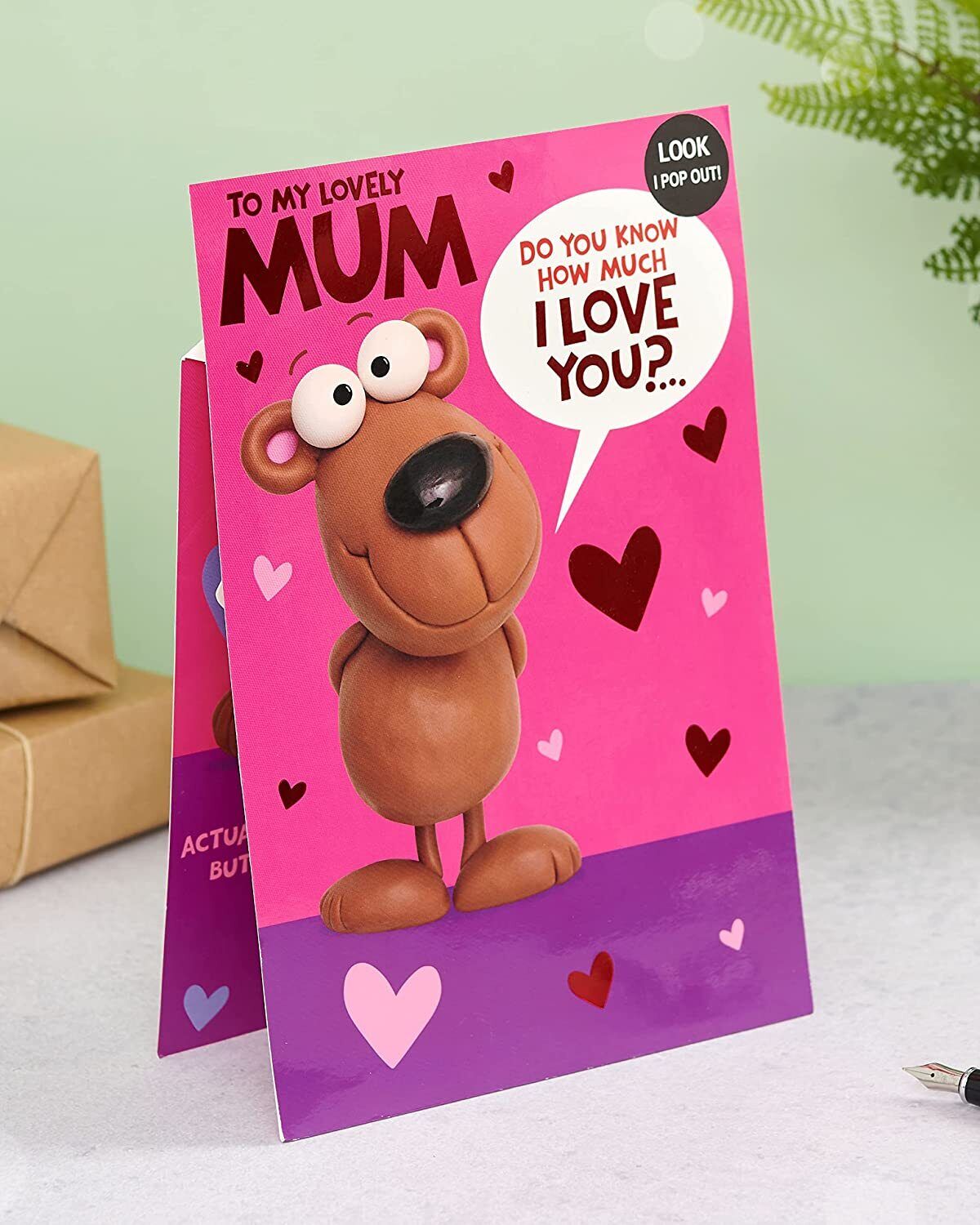 Hugging Arms Mum birthday greeting card from UK Greetings with a heartfelt design and warm message inside.
