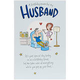 Royal greeting card featuring a heartfelt husband birthday poem, ideal for celebrating special occasions.