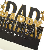 Husband and Dad birthday greeting card from UK Greetings with a festive design and heartfelt message inside.