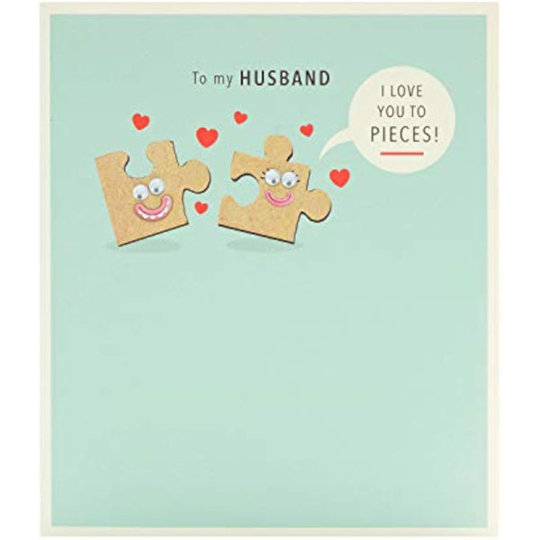 Funny husband's Valentine's Day greeting card with humorous message, UK Greetings Valentine's card for him and husband.