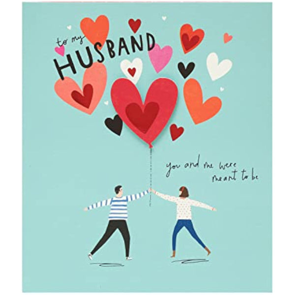 Modern husband Valentines Day greeting card with envelope from UK Greetings featuring a stylish design and heartfelt message.
