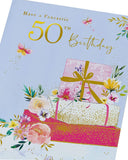 UK Greetings 50th birthday greeting card with festive design, perfect for celebrating a special 50th birthday.