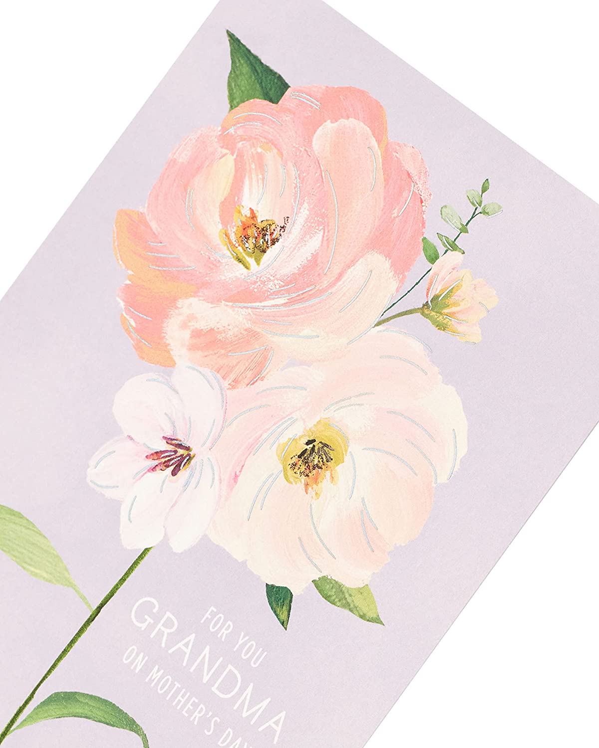 UK Greetings Integrated-Grandma (50) greeting card featuring floral design and heartfelt message for 50th birthday celebrations.