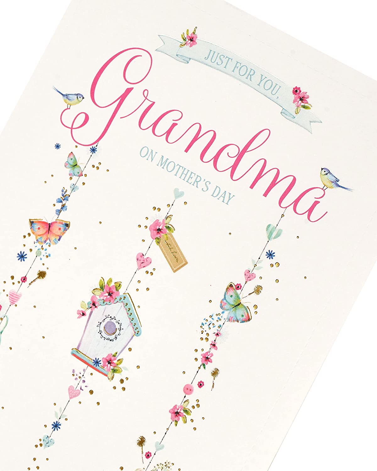 UK Greetings Integrated-Grandma greeting card, featuring floral and heartfelt design, suitable for celebrating Grandma.