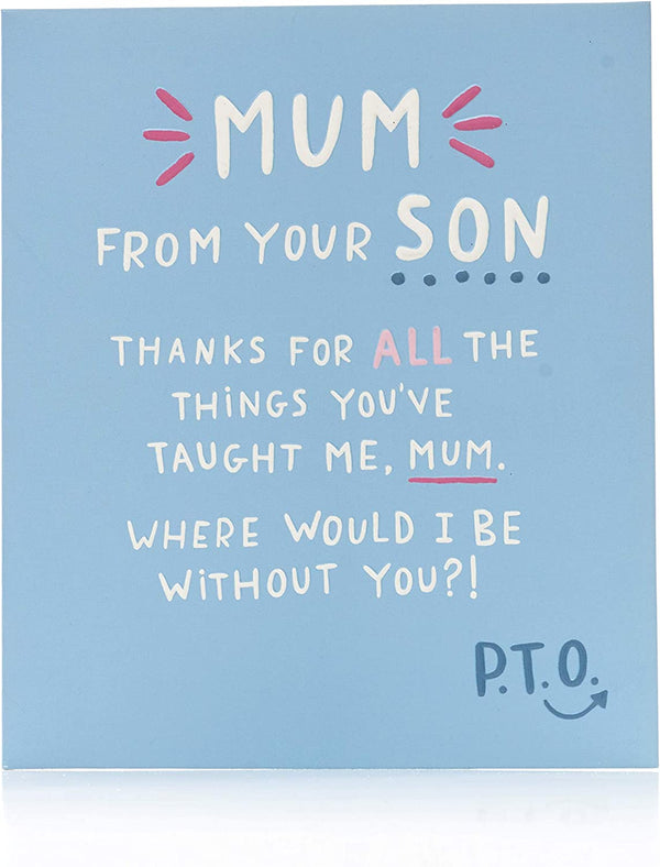 Integrated-Mum From Son greeting card by UK Greetings featuring heartfelt message and cheerful design.