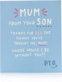Integrated-Mum From Son greeting card by UK Greetings featuring heartfelt message and cheerful design.