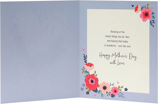 UK Greetings Integrated-Nan greeting card featuring colorful floral design and heartfelt message, perfect for special occasions.
