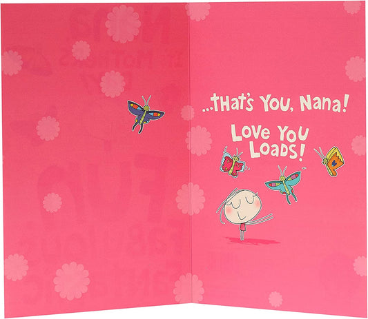 UK Greetings Integrated-Nana 50cm greeting card featuring colorful floral design and heartfelt message for special occasions.