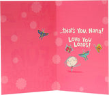 UK Greetings Integrated-Nana 50cm greeting card featuring colorful floral design and heartfelt message for special occasions.