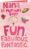 UK Greetings Integrated-Nana 50 greeting card featuring a colorful design suitable for celebrating a grandmother's 50th birthday.