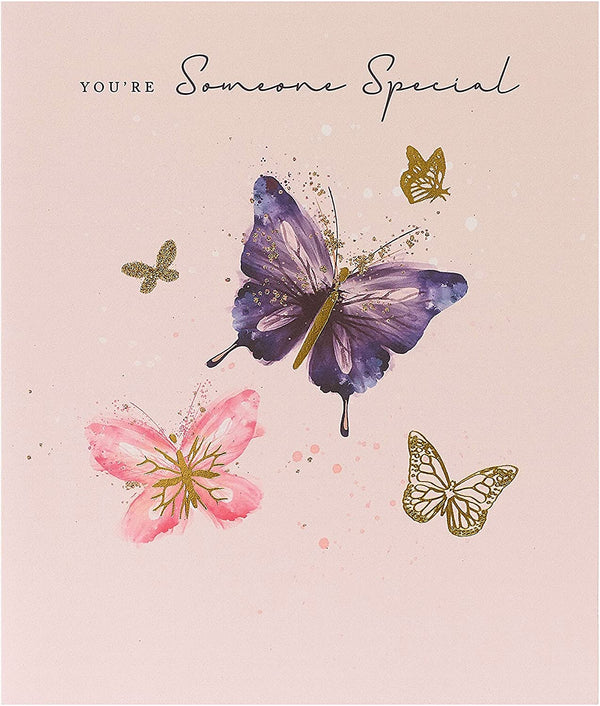UK Greetings Integrated-Someone Special 75 greeting card with colorful floral design and heartfelt message inside.