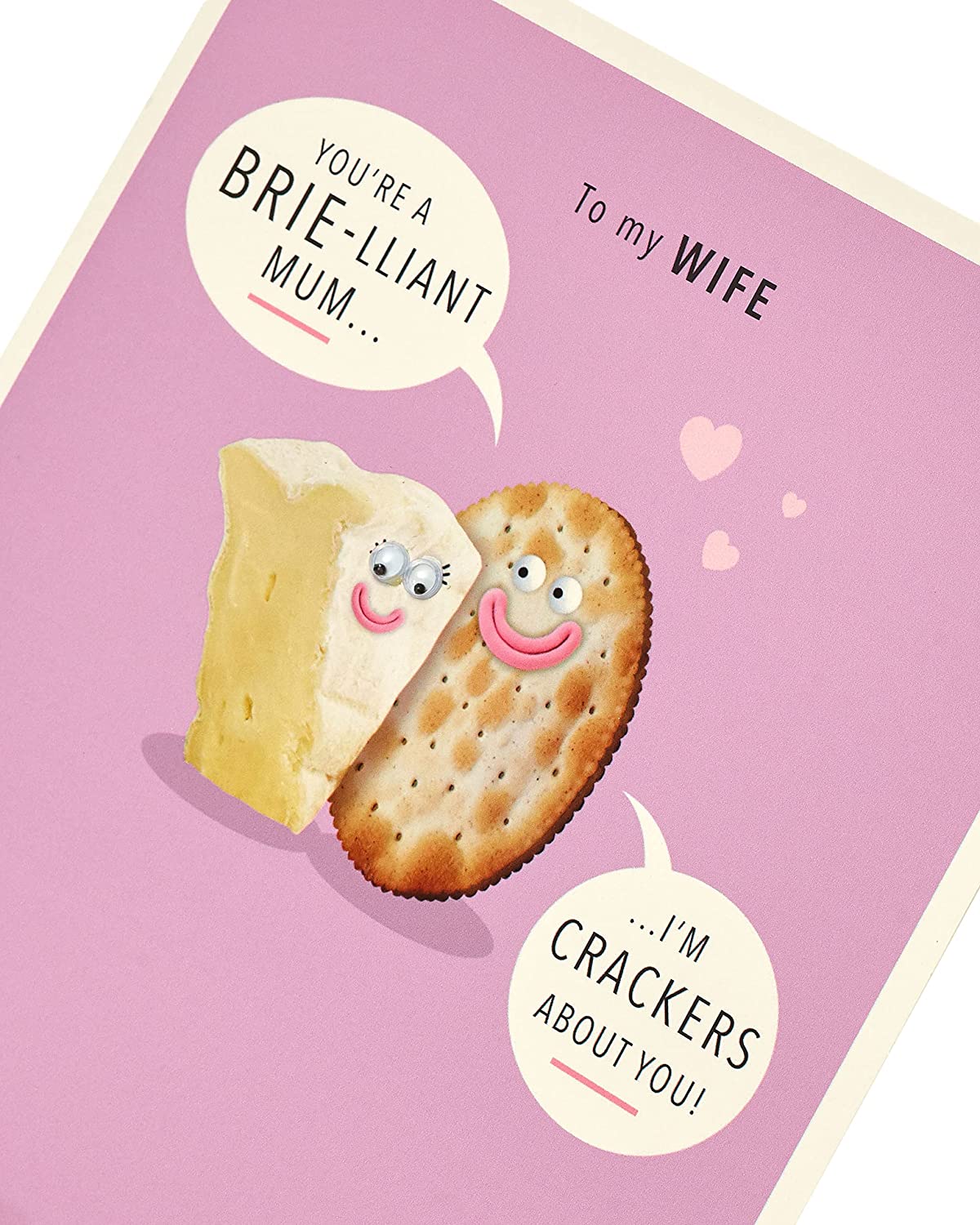 UK Greetings Integrated-Wife greeting card featuring heartfelt message with floral design and elegant typography.