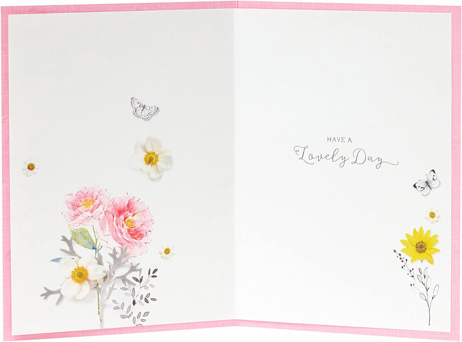 Cute floral birthday greeting card with colorful meadow design from UK Greetings, featuring cheerful flower illustrations.
