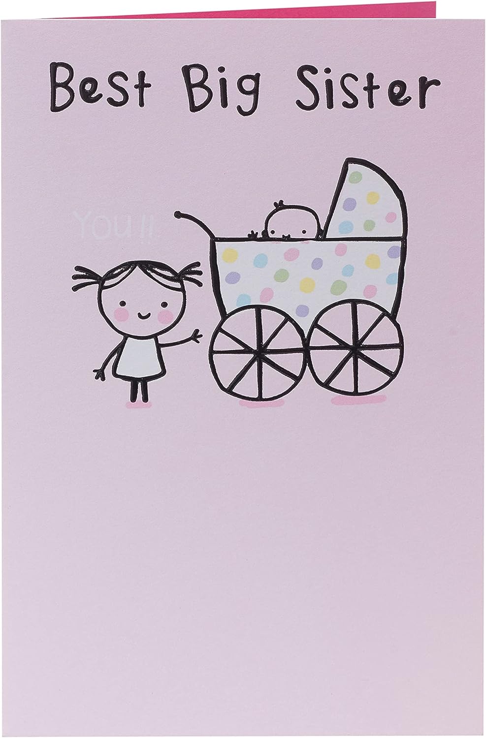 Joyful UK Greetings Big Sister Congratulations Card with colorful design and heartfelt message for new big sister.