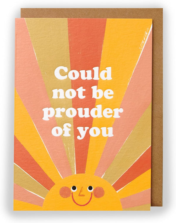 Kindred "Could Not Be Prouder" greeting card by UK Greetings featuring heartfelt message and colorful design.