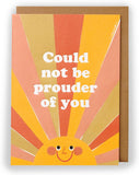 Kindred "Could Not Be Prouder" greeting card by UK Greetings featuring heartfelt message and colorful design.