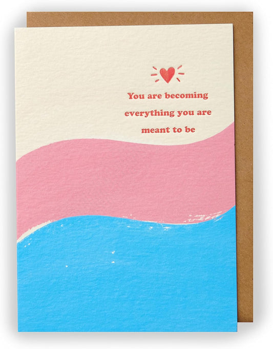 UK Greetings Kindred Meant To Be Pride Card, colorful greeting card with heartfelt message for pride celebrations and LGBTQ+ support.