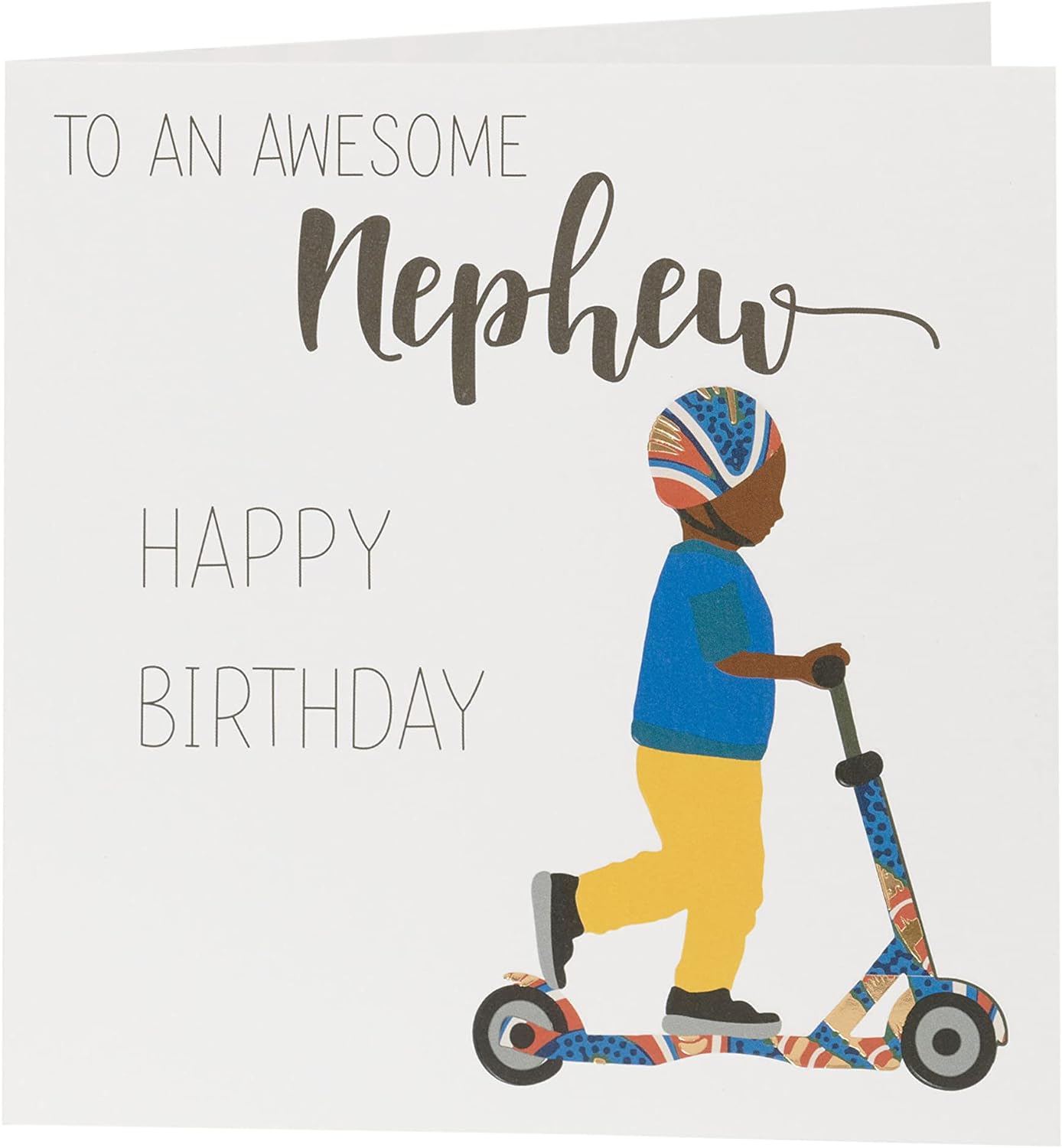 Kindred X Afrotouch birthday greeting card for nephew, featuring colorful design and heartfelt message from UK Greetings.