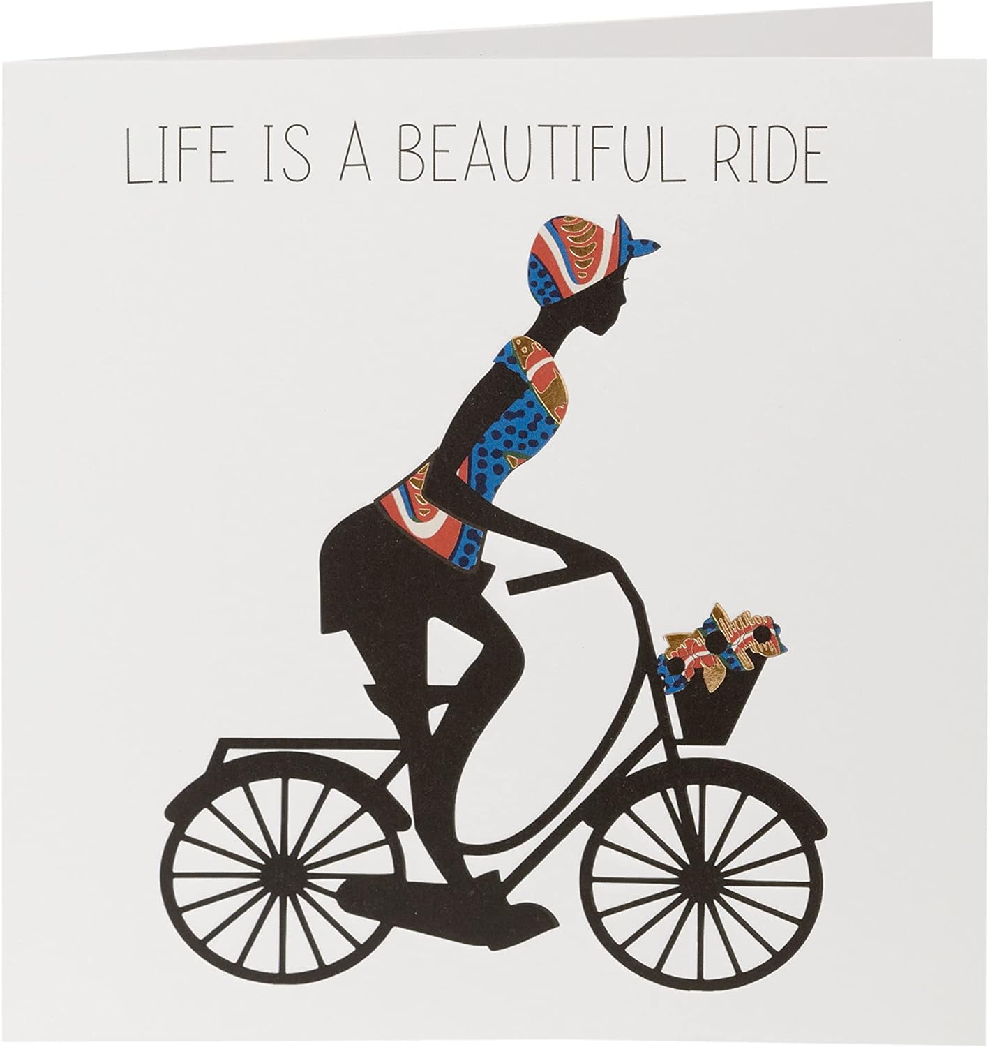 Kindred X Afrotouch greeting card titled "Life Is A Beautiful Ride" with colorful floral design and uplifting message.