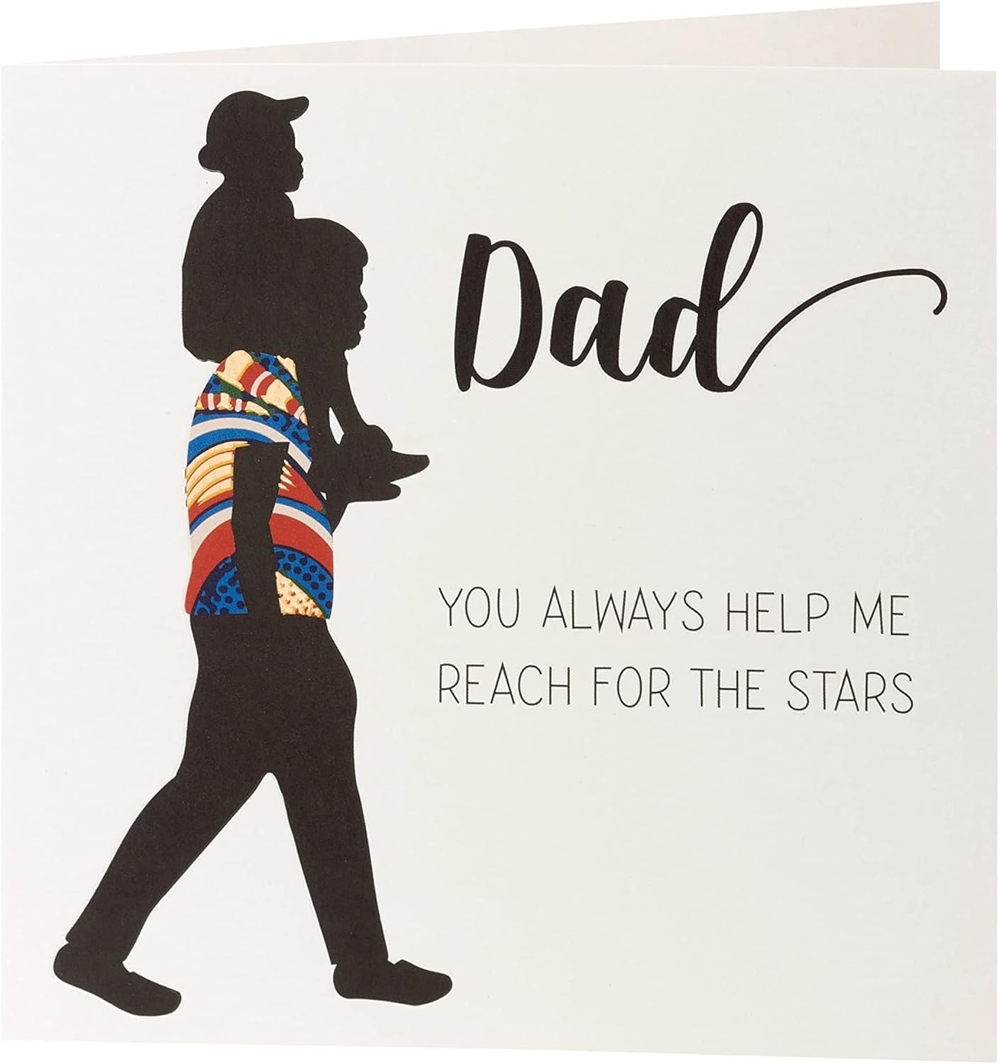 Kindred X Afrotouch birthday greeting card featuring a starry design and heartfelt message for dads from UK Greetings.